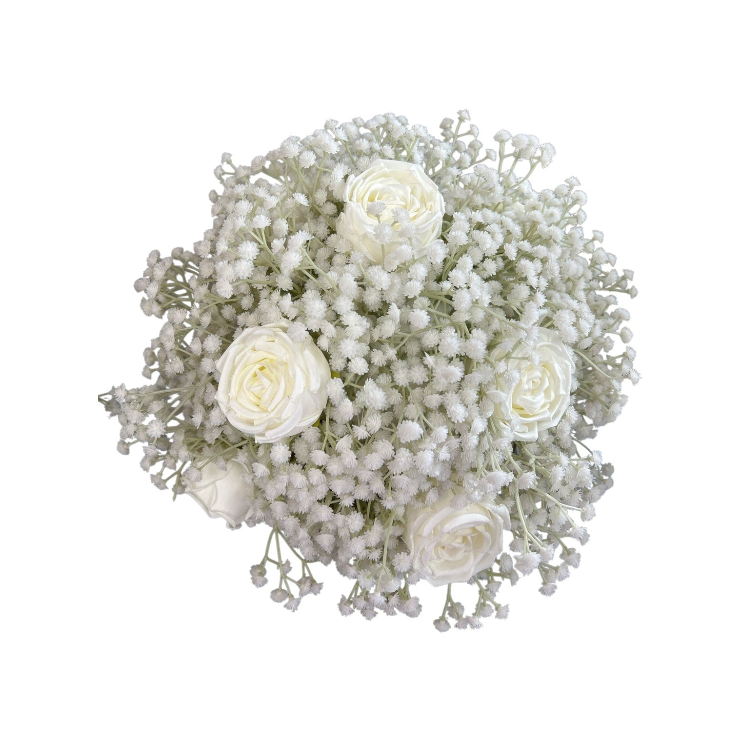 Baby's Breath With Roses Centerpiece 16"