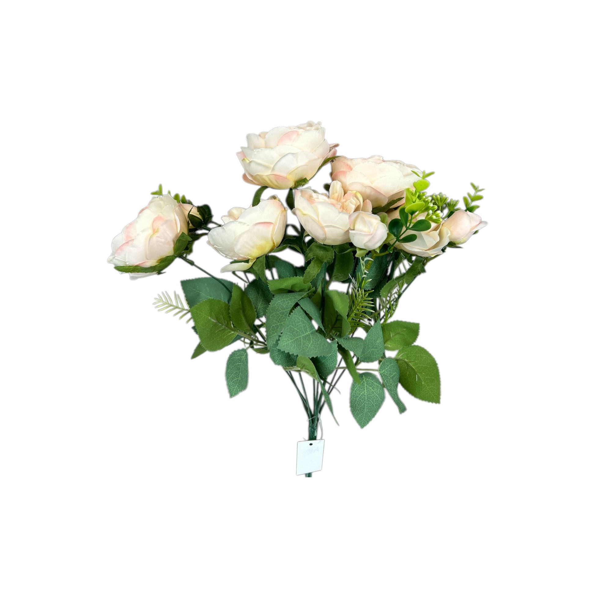 Rose Bush With Greens- 6 heads