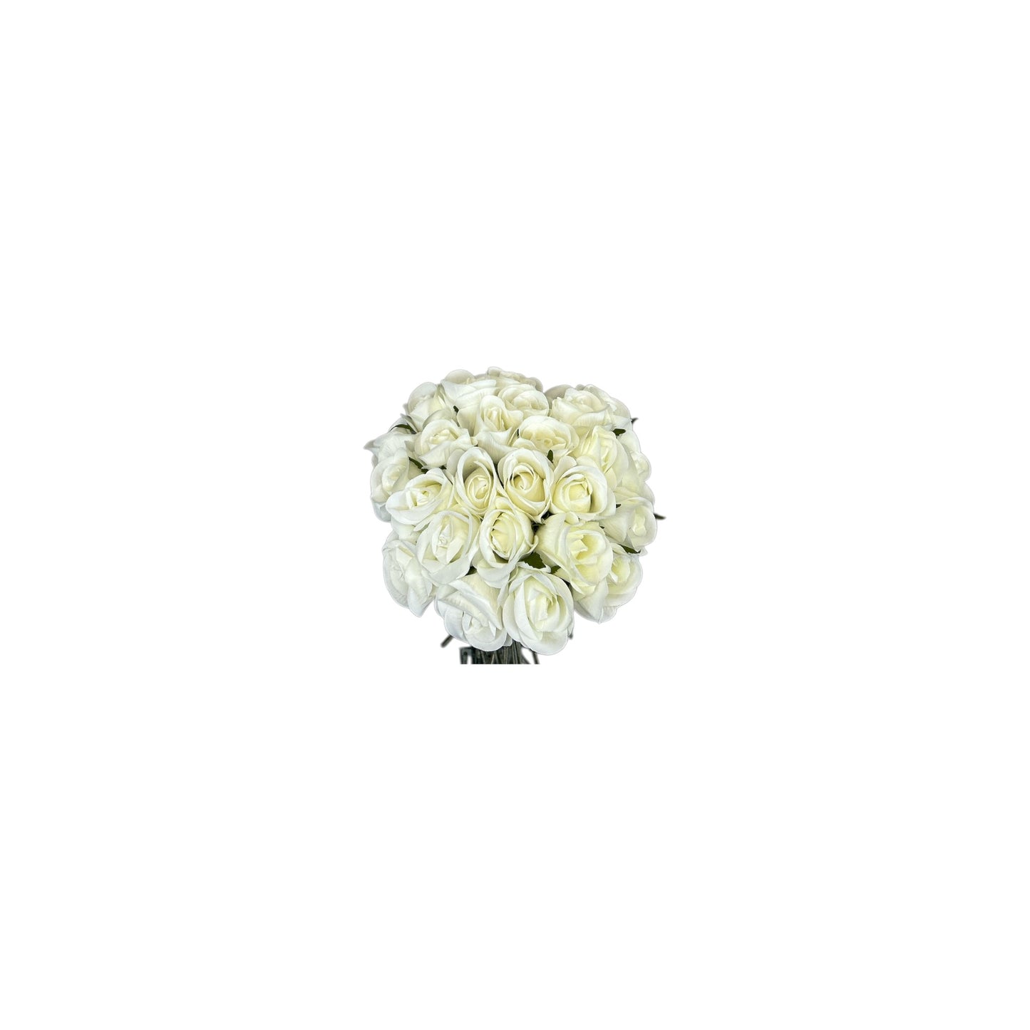 Bridal White Mini Rose Head Bouquet- 26 heads