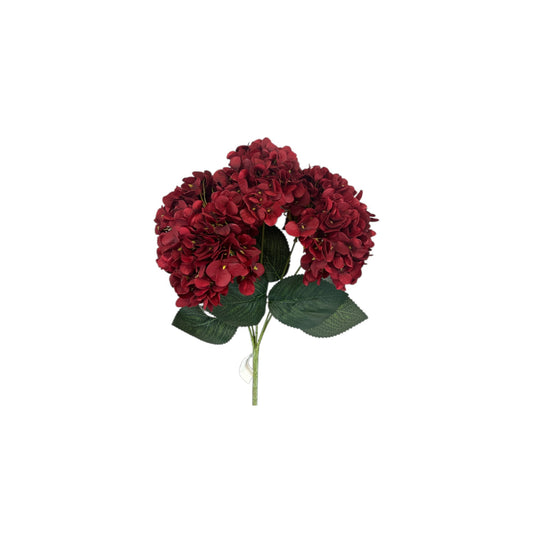 Dark Red Hydrangea Bush- 5 heads