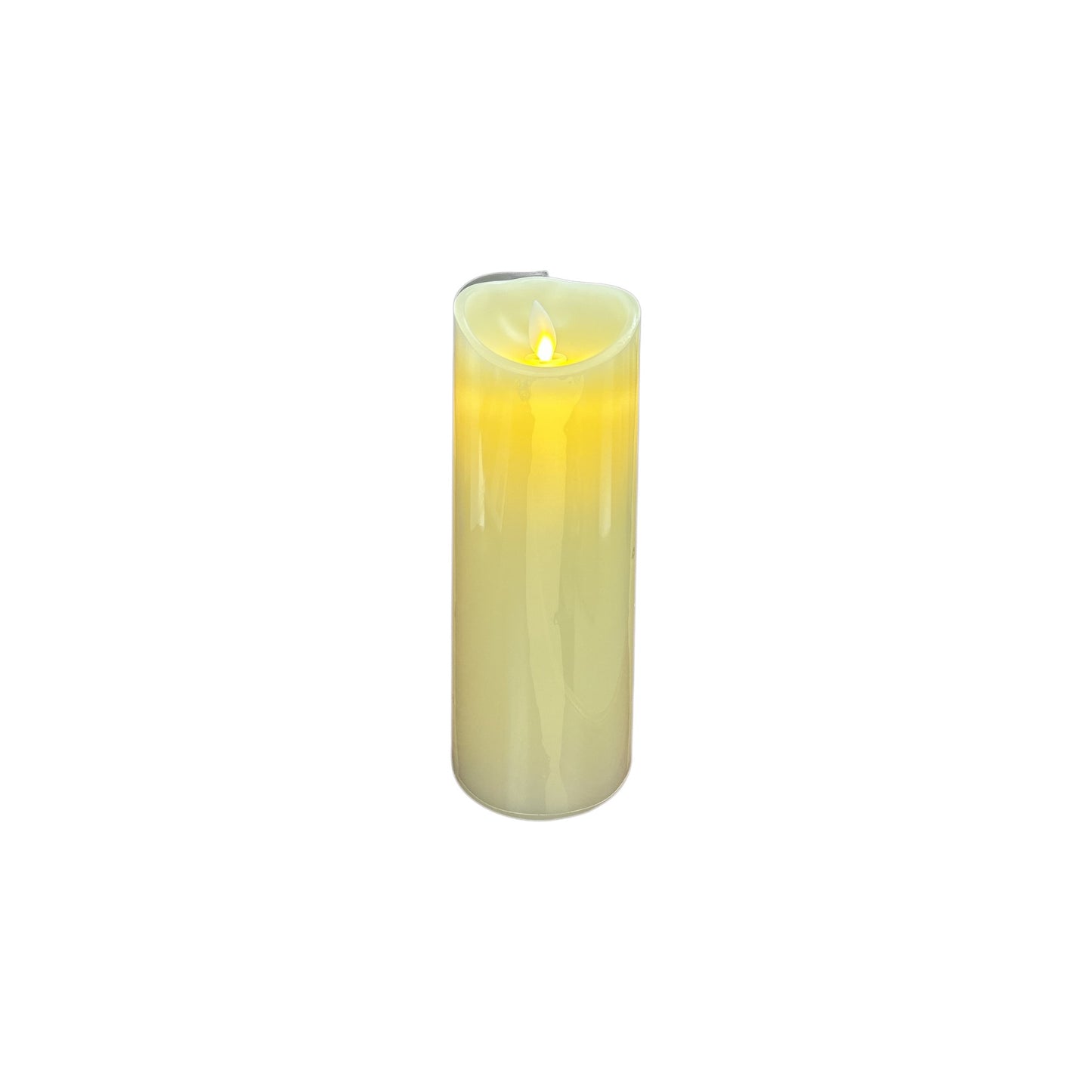 LED Candle in Real Wax Cylinder- 3" wide x 8" tall