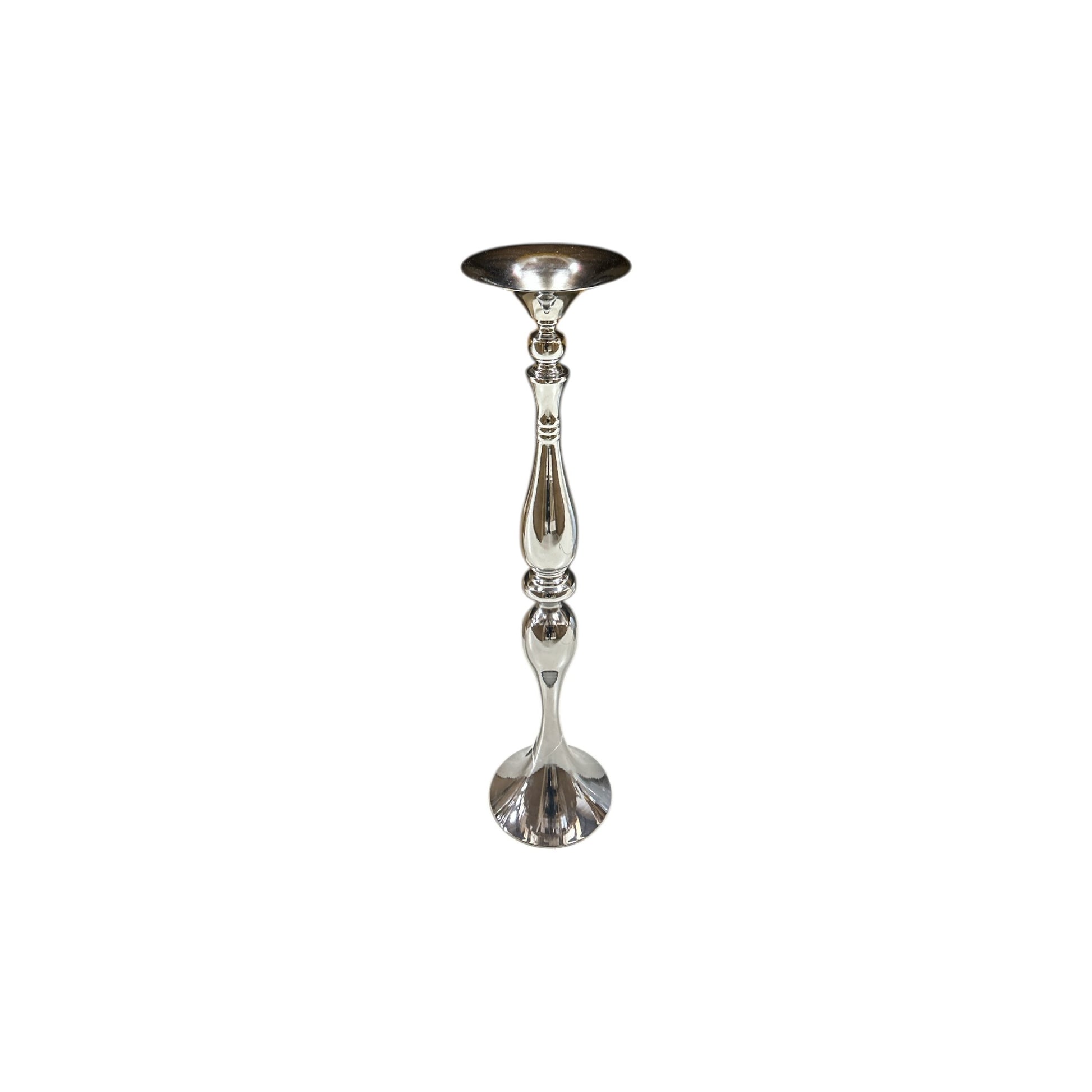 Silver Metal Trison Stand- 31" tall