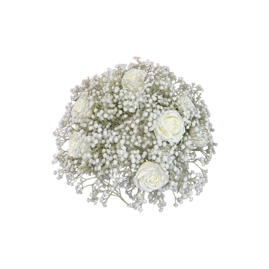 Roses With Baby's Breath Centerpiece 20"