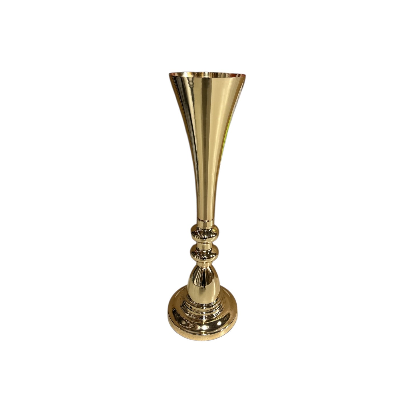 Gold Metal Vase- 33.5" tall