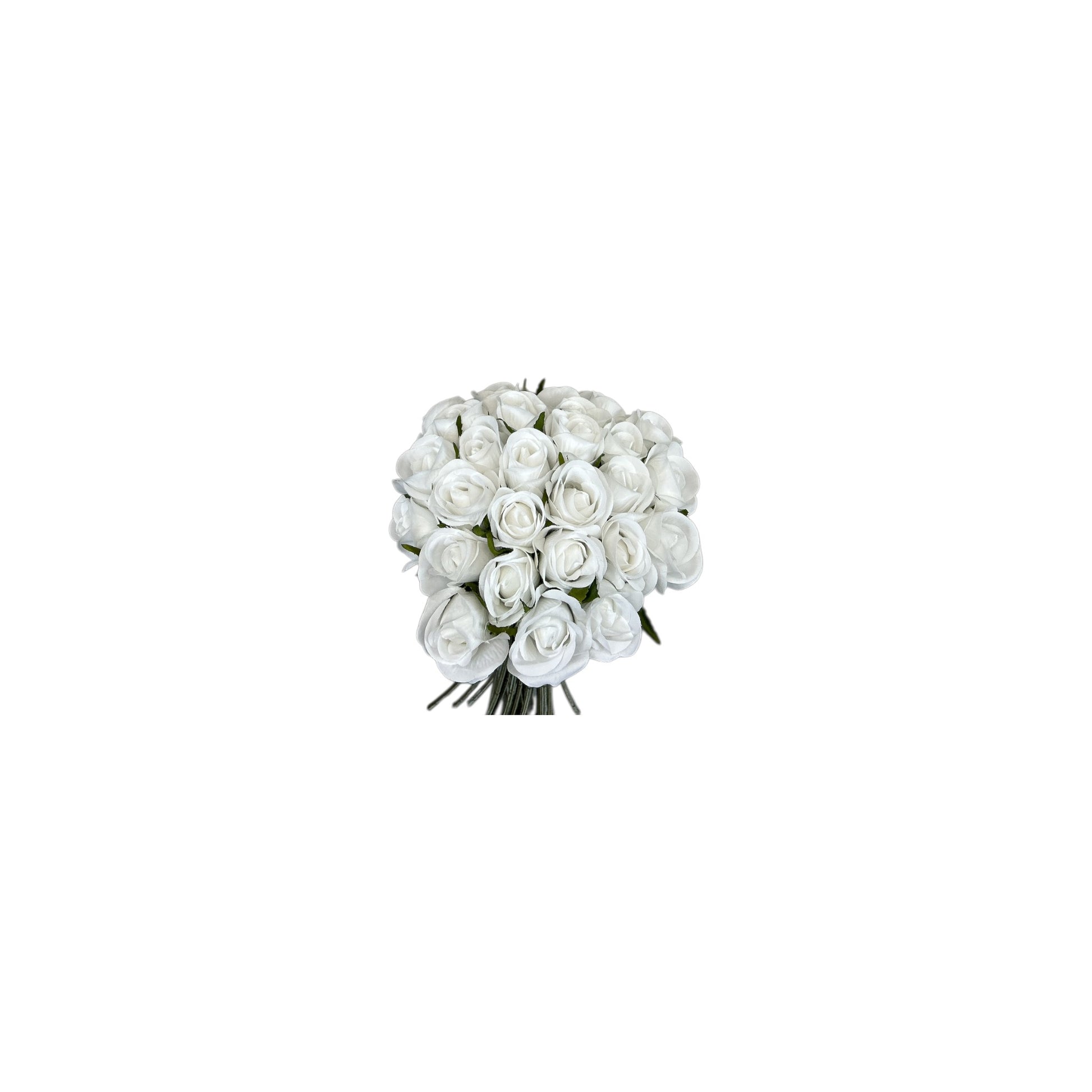 White Mini Rose Head Bouquet- 26 heads